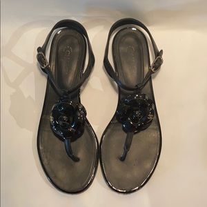 Chanel Black Flat Sandals - Size EU39/US8.5